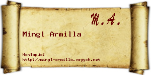 Mingl Armilla névjegykártya